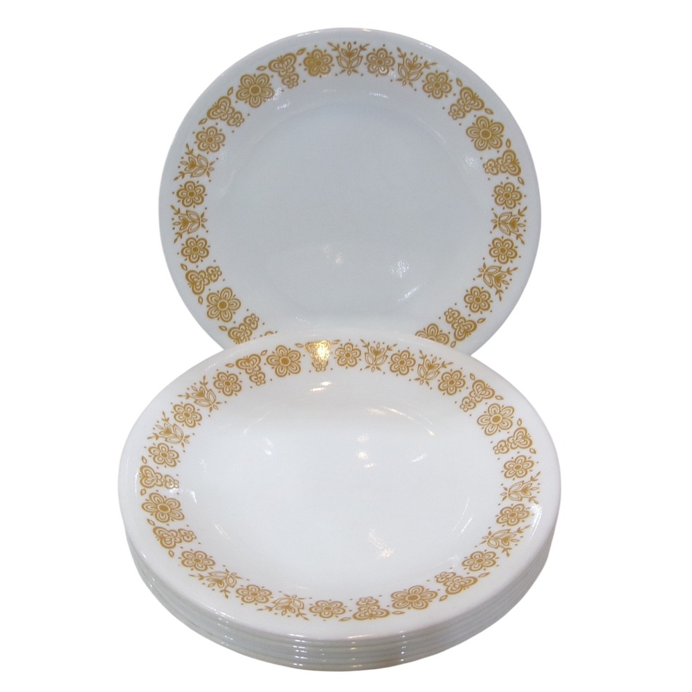 Set of 7 Vintage Corelle Butterfly Gold Bread and Butter Plates 6.75" - Picture 2 of 2